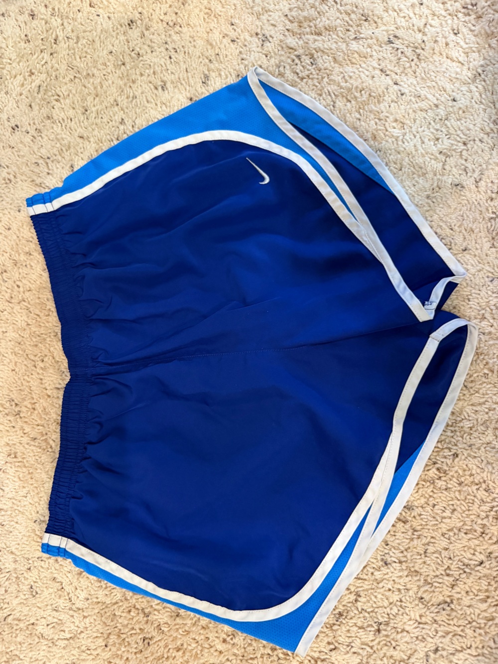 Nike Women’s Royal and Light Blue Athletic Shorts with White Trim